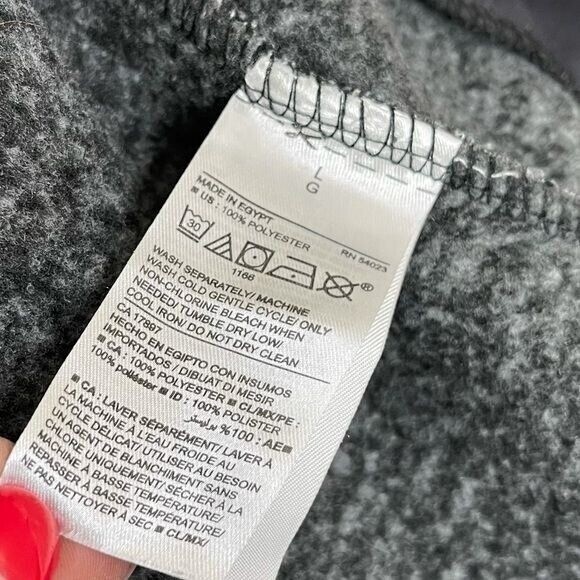 Mens Sweater Jacket Knit Size L Full Zip Long Sleeves Mock neck Gray - Picture 11 of 12